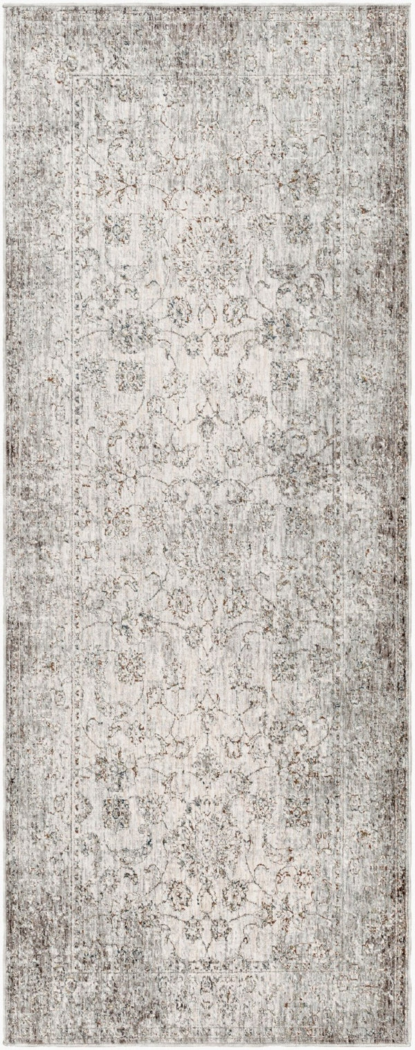 Livabliss Presidential Fringe Accent Rug Machine Woven Polyester Traditional Entryway Floor Mat Dusty Sage, Gra 3'3" x 8' PDT2310-338