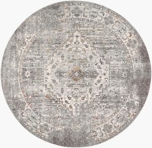 Livabliss Presidential Collection Traditional Fringe Area Rug Woven Polyester for Large Rooms Dusty Sage, Gra 7'10" x 7'10" PDT2311-710RD