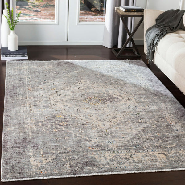 Livabliss Presidential Collection Traditional Fringe Area Rug Woven Polyester for Large Rooms Dusty Sage, Gra 7'10" x 7'10" PDT2311-710RD
