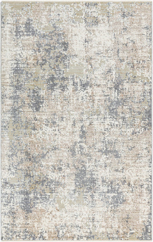 Livabliss Presidential Machine Woven Polyester Accent Rug with Fringe for Entryway or Bedside Ivory, Slate Gr 3'3" x 5' PDT2331-335