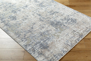 Livabliss Presidential Machine Woven Polyester Accent Rug with Fringe for Entryway or Bedside Ivory, Slate Gr 3'3" x 5' PDT2331-335