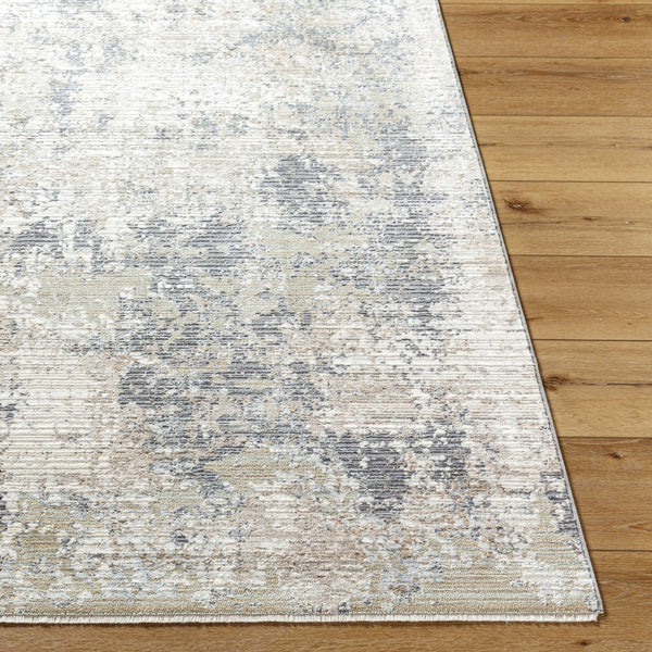 Livabliss Presidential Machine Woven Polyester Accent Rug with Fringe for Entryway or Bedside Ivory, Slate Gr 3'3" x 5' PDT2331-335