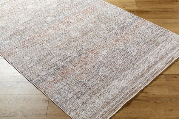 Livabliss Presidential Machine Woven Polyester Rug with Fringe Detail for Entryways and Bathrooms Rust, Ivory 8'10" x 12'10" PDT2333-9131