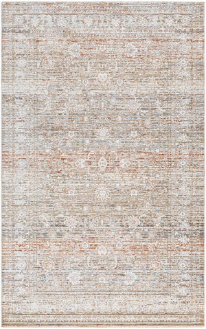 Livabliss Presidential Machine Woven Polyester Rug with Fringe Detail for Entryways and Bathrooms Rust, Ivory 8'10" x 12'10" PDT2333-9131