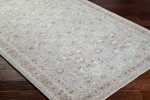 Livabliss Presidential Machine Woven Polyester Area Rug with Fringe Traditional Entryway Accent Pewter, Ivory 8'10" x 12'10" PDT2335-9131