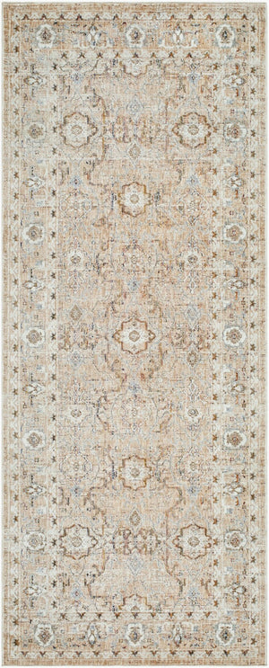 Livabliss Presidential Machine Woven Polyester Accent Rug with Fringe for Entryway or Bedside Tan, Beige 3'3" x 8' PDT2337-338