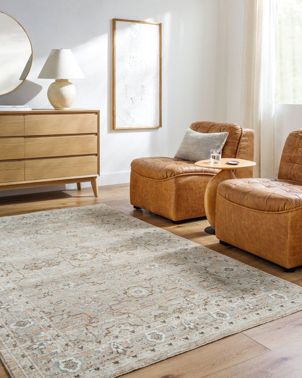Livabliss Presidential Machine Woven Polyester Accent Rug with Fringe for Entryway or Bedside Tan, Beige 2' x 3'3" PDT2337-233