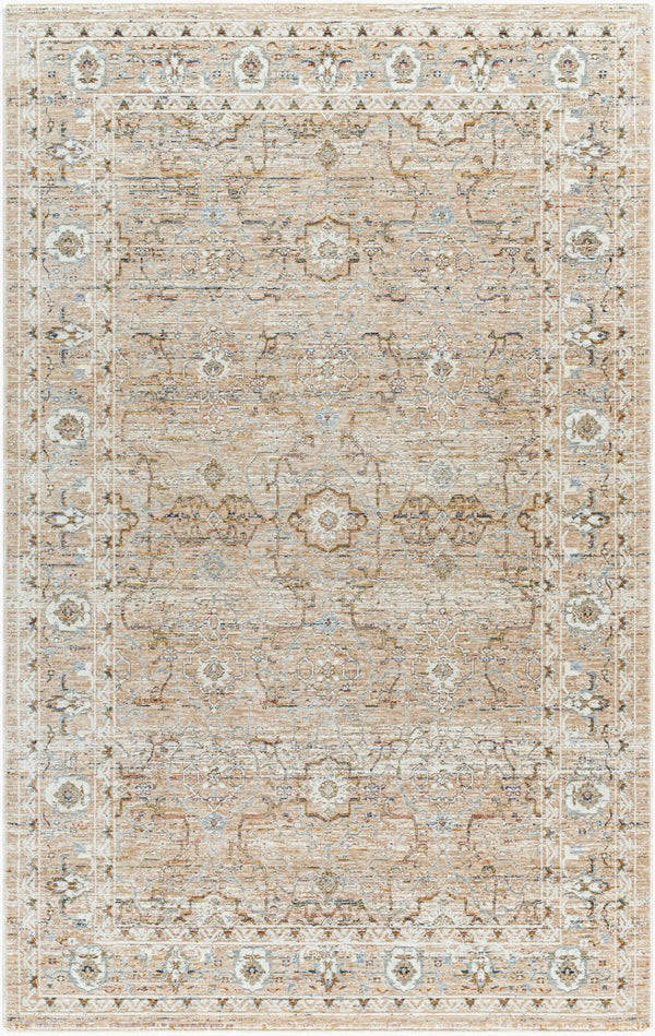 Livabliss Presidential Machine Woven Polyester Accent Rug with Fringe for Entryway or Bedside Tan, Beige 2' x 3'3" PDT2337-233
