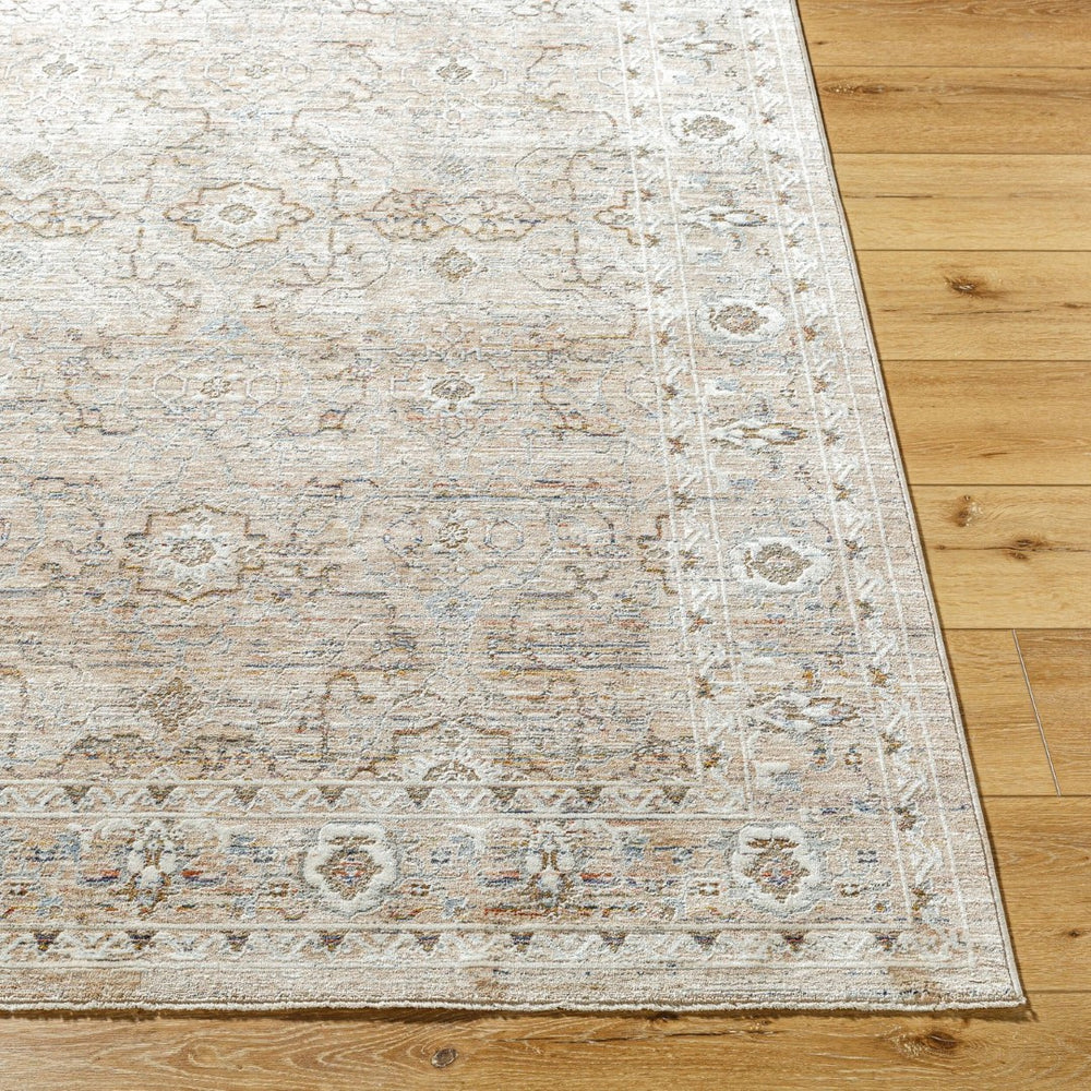 Livabliss Presidential Machine Woven Polyester Accent Rug with Fringe for Entryway or Bedside Tan, Beige 3'3" x 8' PDT2337-338