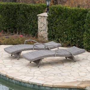 English Elm Christopher Knight Home® - Crete Wicker Chaise Lounge Set - Weather-Resistant Outdoor Chairs For Modern Patios & Pool Areas 58997.00ARMMP2