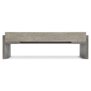 Bernhardt Bernhardt Foundations Cocktail Table With Two-Tone Cerused Acacia, Brushed Steel Accents, Soft-Close Drawers And Rustic Modern Flair Dark Shale; Light Shale 54"W x 32"D x 17.25"H 306021