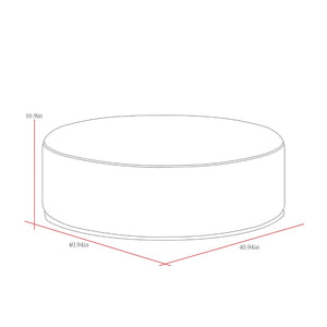 Pasargad Cielo Round Ottoman - Stylish Wood & Fabric Swivel Base in Elegant Beige for Modern Homes