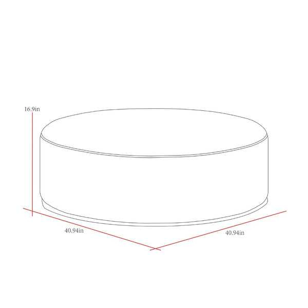 Pasargad Home Cielo Modern Round Ottoman - Stylish Blue Fabric Swivel Base for Chic Home Decor