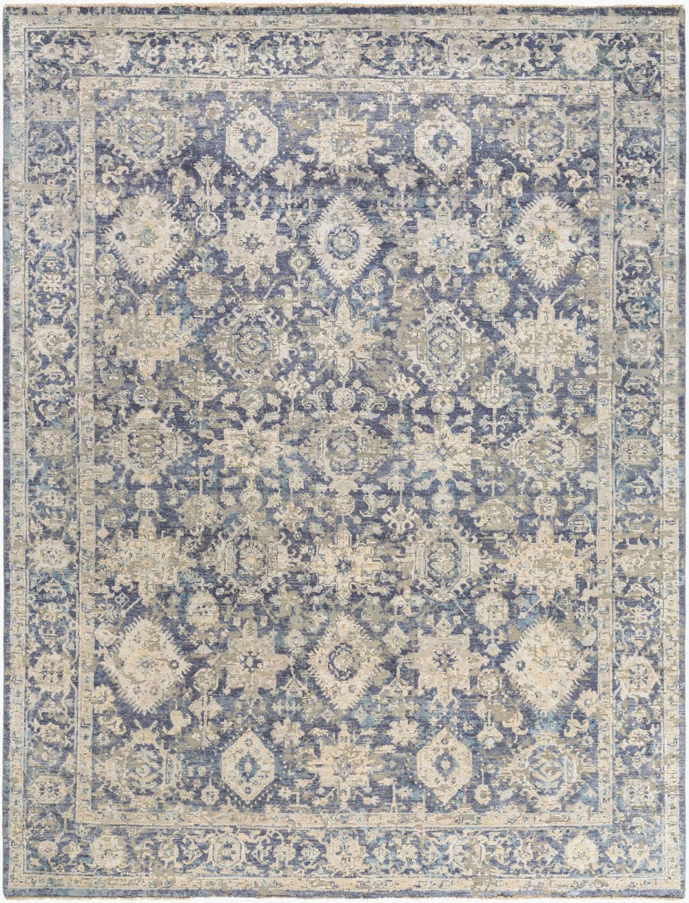 Surya Piccadilly Hand-made 10' X 14' Classic Wool & Silk Rug - Elegant, Durable, Timeless Home Decor Accent Light Beige Silk,Wool Pdy2300-810