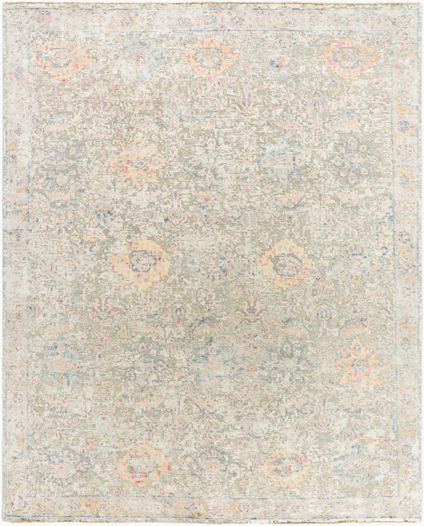 Surya Piccadilly Hand-made 10' X 14' Classic Wool & Silk Rug - Elegant, Durable, Timeless Home Decor Accent Tan Silk,Wool Pdy2301-1014