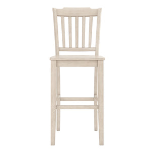 Homelegance By Top-Line Juliette Slat Back Bar Height Chairs (Set of 2) White Rubberwood