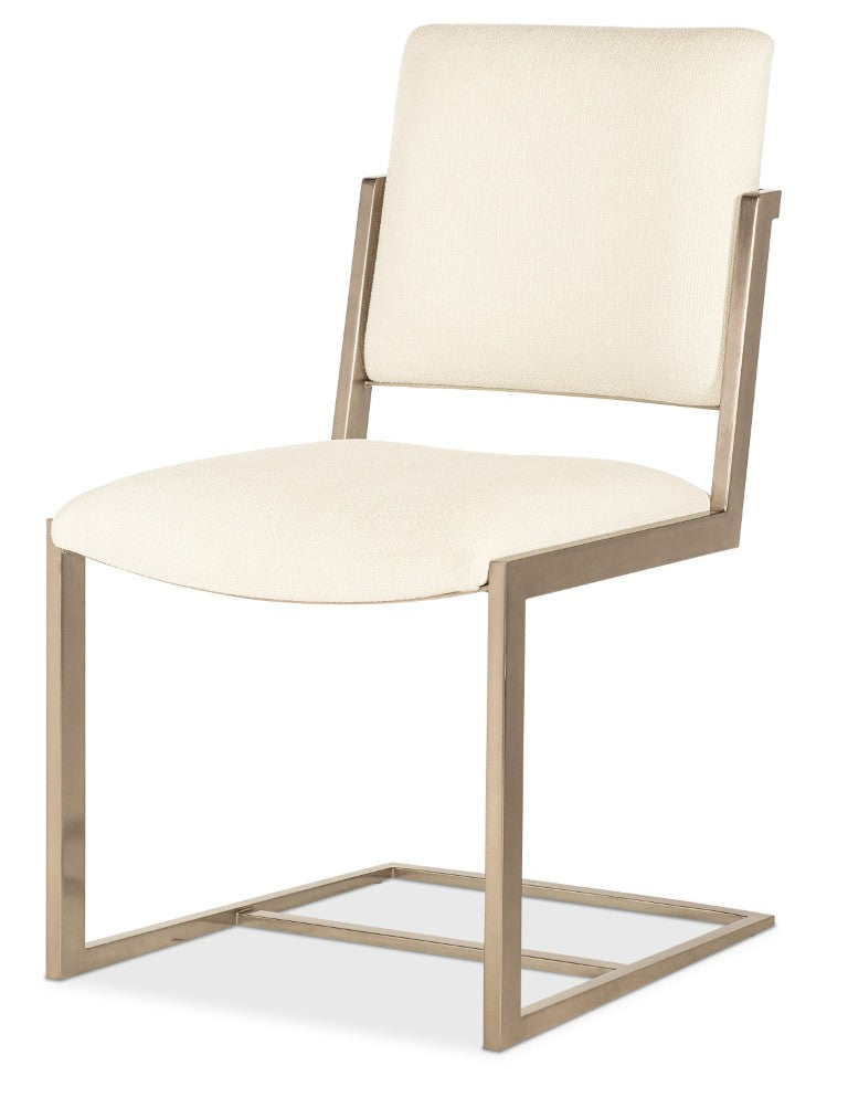 Hooker Furniture Westwood Cantilever Metal Chair With Performance Fabric Upholstery, Plated Radiance Finish For Modern Dining 6133-75310-95