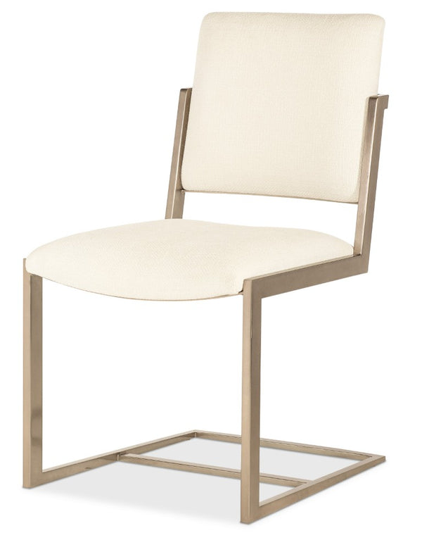 Hooker Furniture Westwood Cantilever Metal Chair With Performance Fabric Upholstery, Plated Radiance Finish For Modern Dining 6133-75310-95