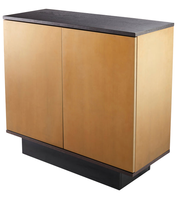Peaceful PEC-003 34"H x 36"W x 14"D Cabinet PEC-003  Top: Gold, Dark Brown; Base: Dark Brown Surya