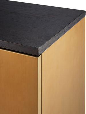 Peaceful PEC-003 34"H x 36"W x 14"D Cabinet PEC-003  Top: Gold, Dark Brown; Base: Dark Brown Surya