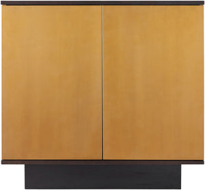 Peaceful PEC-003 34"H x 36"W x 14"D Cabinet PEC-003  Top: Gold, Dark Brown; Base: Dark Brown Surya