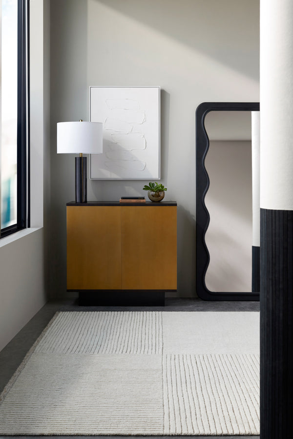 Peaceful PEC-003 34"H x 36"W x 14"D Cabinet PEC-003  Top: Gold, Dark Brown; Base: Dark Brown Surya