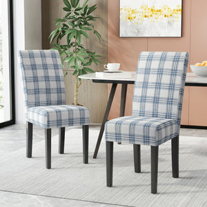 English Elm Christopher Knight Home® - DINING Chair with Plush Fabric Upholstery, Rubberwood Legs, Contemporary Minimalist Comfort and Style Blue+Cream 60162.00DBLUPLD