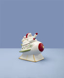 Lenox Holiday Figural Santa's Rocket Covered Candy Dish Multi, WHITE PORCELAIN 896500