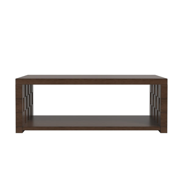 A.R.T. Furniture Verge Handcrafted Walnut Rectangular Cocktail Table - Modern Geometric Design with Practical Storage 337300-1960