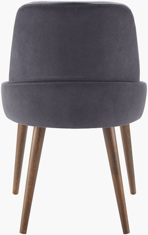 Surya Peregrine Modern Dining Chair - 32"H Minimalist Design With Ergonomic Support & Faux Suede Comfort Upholstery, Black,Base, Charcoal Polyester,Beechwood,Polyurethane Foam Peg001-set