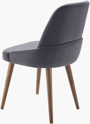 Surya Peregrine Modern Dining Chair - 32"H Minimalist Design With Ergonomic Support & Faux Suede Comfort Upholstery, Black,Base, Charcoal Polyester,Beechwood,Polyurethane Foam Peg001-set