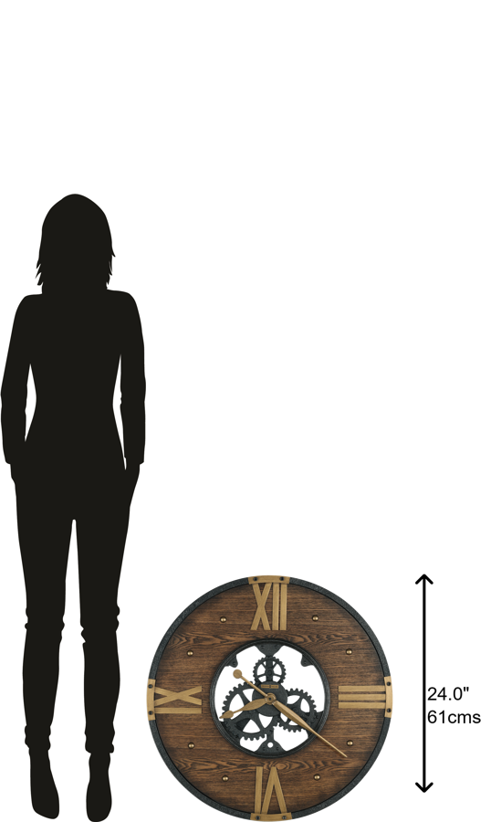 Hekman Furniture 625650 Murano Wall Clock - Elegant Matte Black Design With Quartz Movement For Any Room Decor  Murano Wall Clock 625650