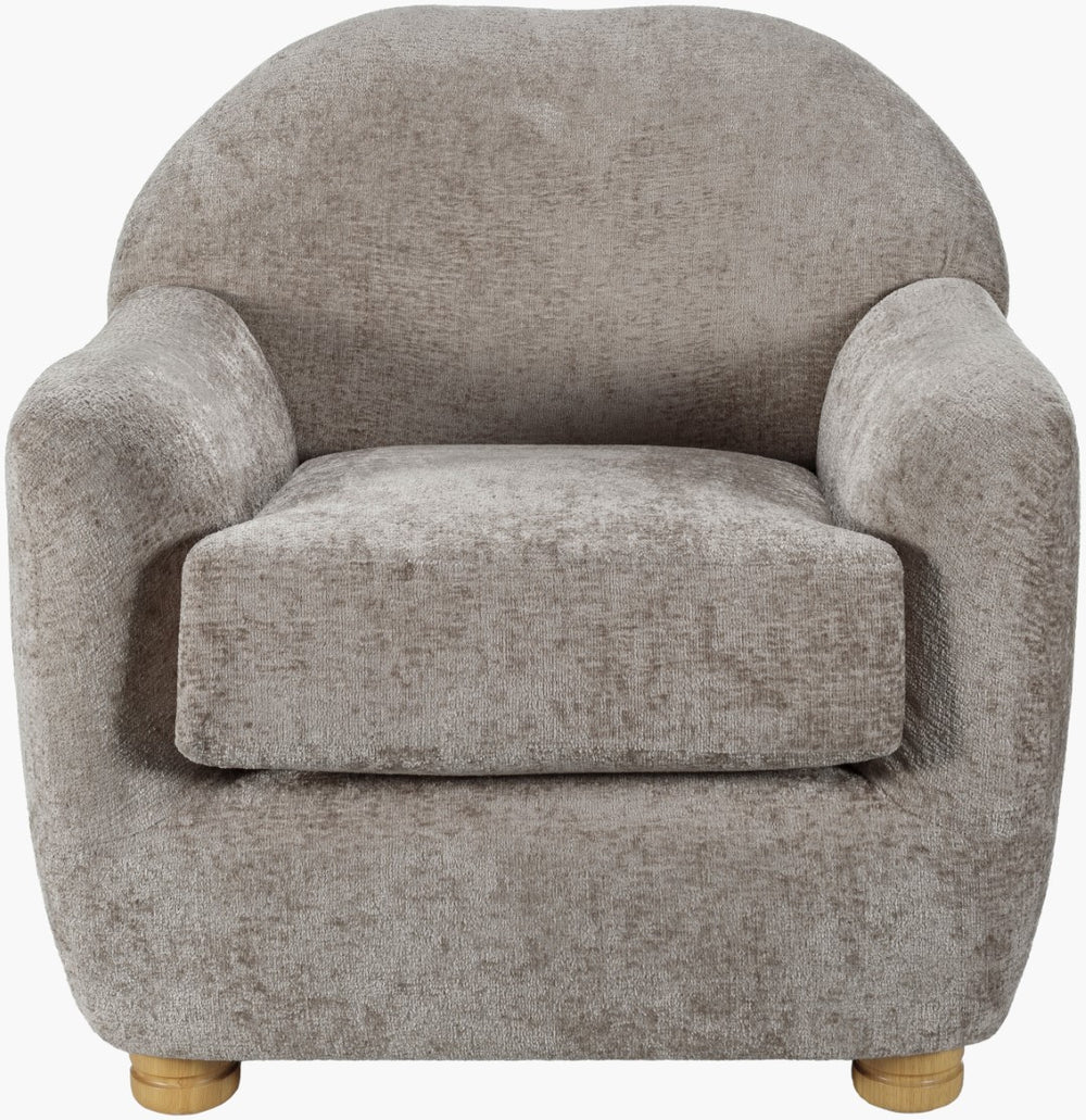 Surya Perch 32"H Modern Accent Chair - Stylish Minimalist Design With Durable Upholstery & Comfort Upholstery, Light Gray,Base, Brown Polyester,Rubber Wood,Polyurethane Foam,Polyester,Polyfill Peh-001