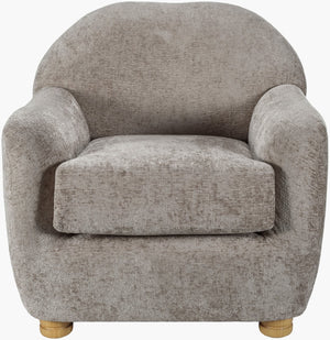 Surya Perch 32"H Modern Accent Chair - Stylish Minimalist Design With Durable Upholstery & Comfort Upholstery, Light Gray,Base, Brown Polyester,Rubber Wood,Polyurethane Foam,Polyester,Polyfill Peh-001