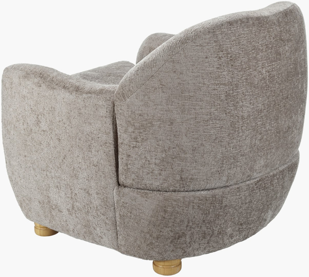 Surya Perch 32"H Modern Accent Chair - Stylish Minimalist Design With Durable Upholstery & Comfort Upholstery, Light Gray,Base, Brown Polyester,Rubber Wood,Polyurethane Foam,Polyester,Polyfill Peh-001