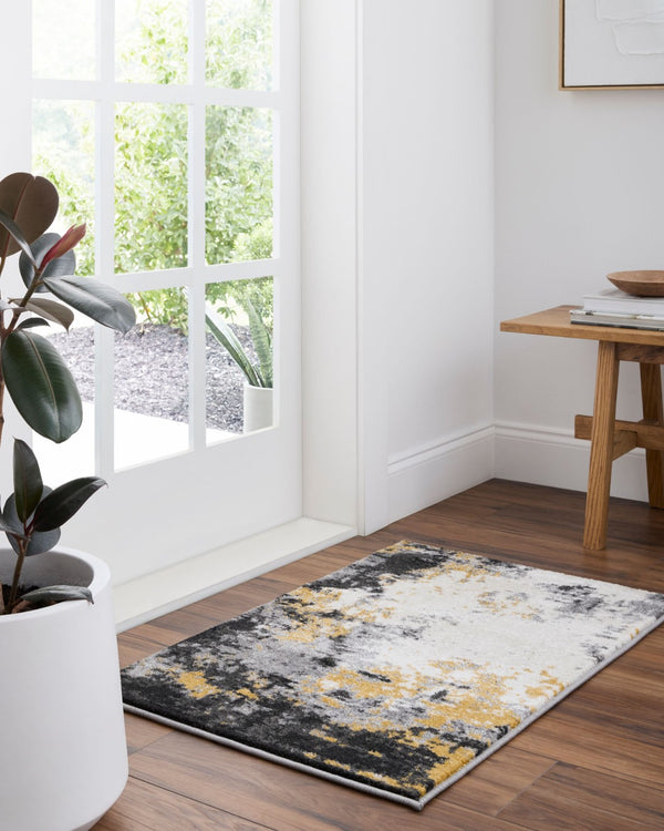 Livabliss Pepin Geometric Polypropylene Area Rug Turkish Woven Bold Pattern for Entryway Kitchen Charcoal, Black 2' x 2'11" PEI1011-23