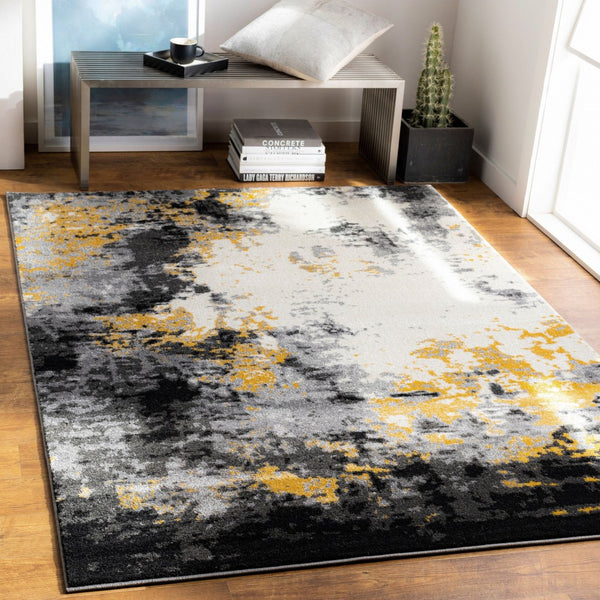 Livabliss Pepin Geometric Polypropylene Area Rug Turkish Woven Bold Pattern for Entryway Kitchen Charcoal, Black 7'10" x 10' PEI1011-71110