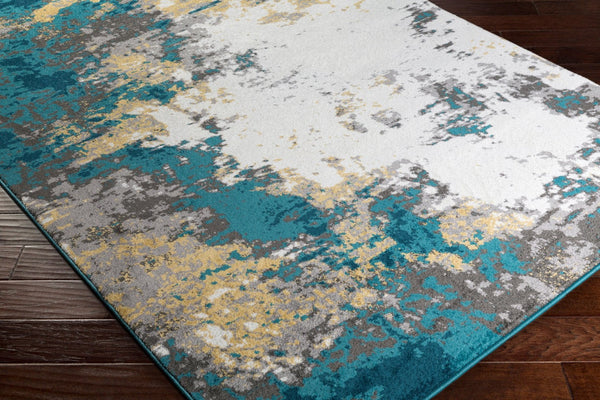 Livabliss Pepin Mid-century Modern Polypropylene Area Rug Bold Vibrant Accent for Entryways Deep Teal, Dark 6'7" x 9' PEI1012-679