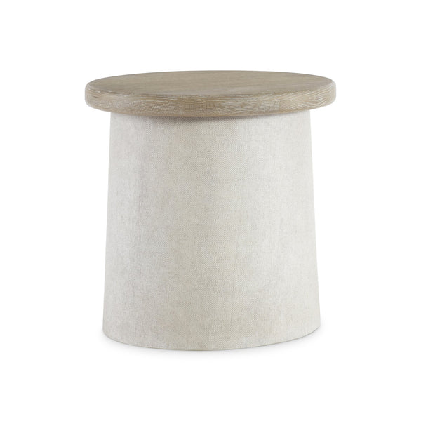 Bernhardt Bernhardt Easley Side Table With Wire-Brushed Oak Top, Sculptural Resin Column Base & Casters 563123