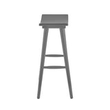 Homelegance By Top-Line Darvell Solid Wood 24" Counter Stool (Set of 2) Grey Rubberwood