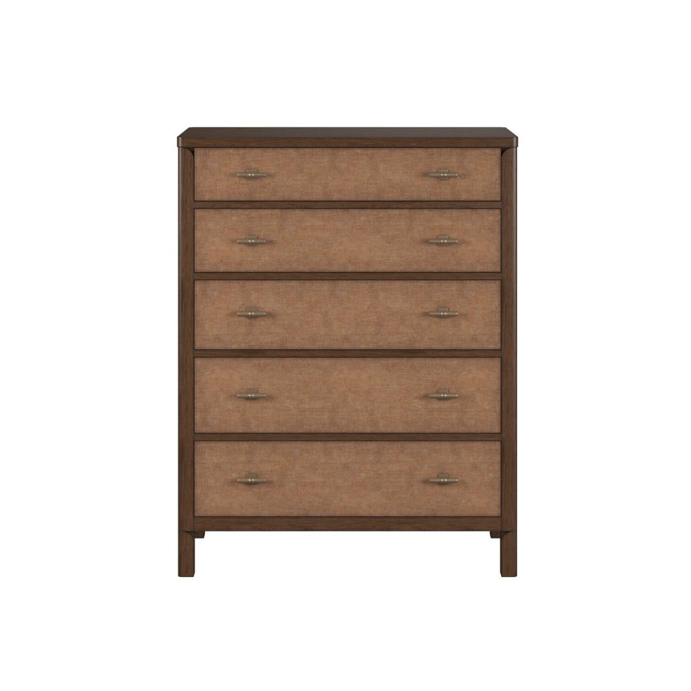 A.R.T. Furniture Verge 5-Drawer Chest - Modern Walnut Finish with Woven Panel Fronts for Stylish Storage Solutions 337150-1960