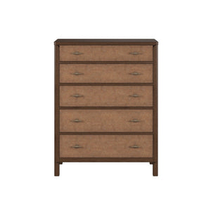 A.R.T. Furniture Verge 5-Drawer Chest - Modern Walnut Finish with Woven Panel Fronts for Stylish Storage Solutions 337150-1960