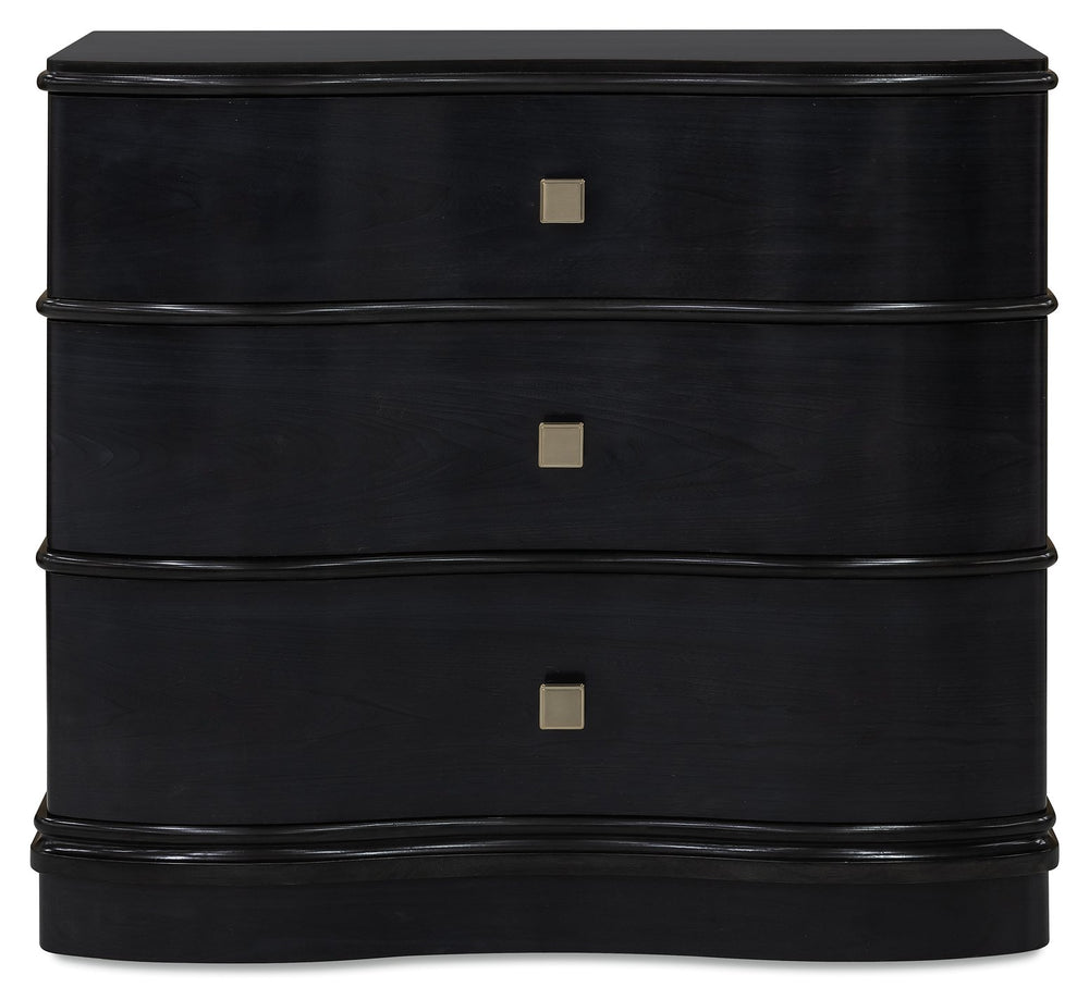 Hooker Furniture Melange Serpentine Three Drawer Accent Chest with Glam Champagne Hardware 628-85766-49