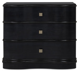 Hooker Furniture Melange Serpentine Three Drawer Accent Chest with Glam Champagne Hardware 628-85766-49