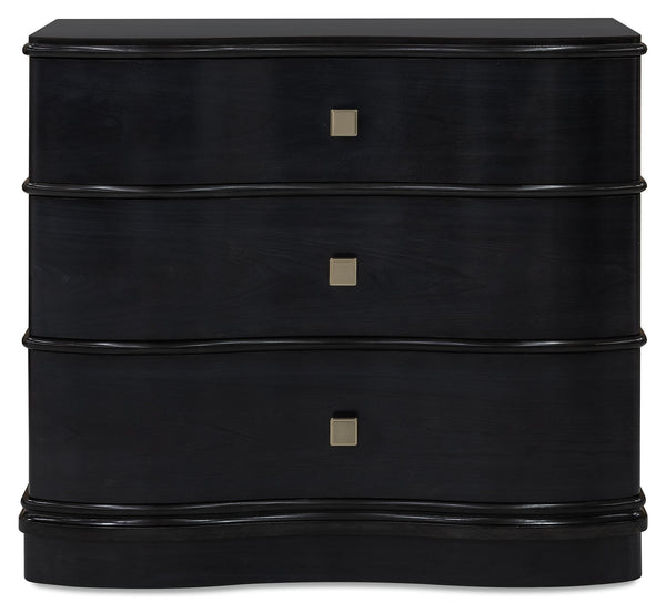 Hooker Furniture Melange Serpentine Three Drawer Accent Chest with Glam Champagne Hardware 628-85766-49