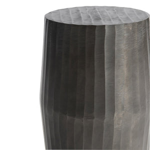 Bernhardt Bernhardt Baja Cast Aluminum Outdoor Accent Table, Black Nickel Wave-Textured 12" Round Side X05156