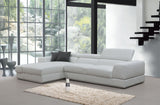 VIG Furniture Divani Casa Pella Mini - Modern White Leather Left Facing Sectional Sofa VGCA5106A-WHT-LAF-SECT