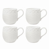 Wicker Creek Bone China Mugs, Set of 4 - Dishwasher & Microwave Safe, 18 oz