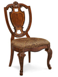 Old World Shield Back Side Chair with Fabric Seat (Sold As Set of 2)
