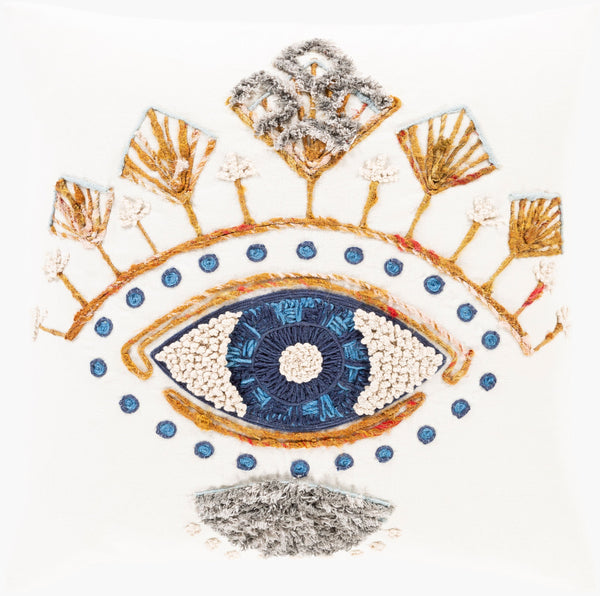 Surya Petronia 20" Accent Pillow - Global Inspired Elegance For Home Decor, Durable Cotton, Chic Design Cream Cotton,Cotton Peo001-2020d